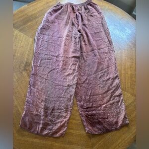 Kay Chapman womens M 100% silk pull on pants flowy pockets boho